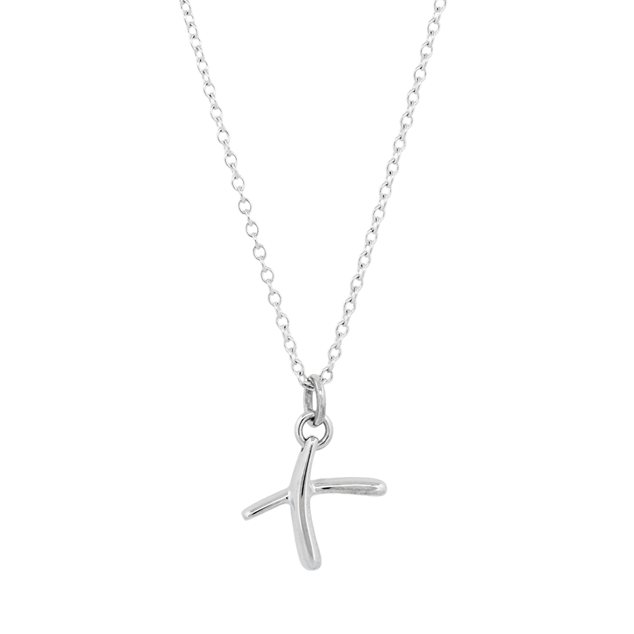 925 silver contemporary 'X' necklace; perfect everyday jewellery for women.